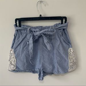 Miami Blue Shorts with Lace Sides